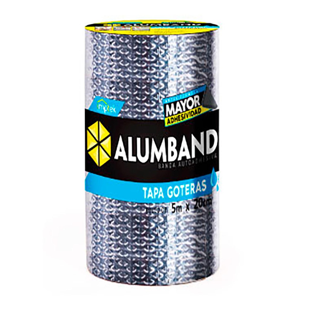 CINTA ASFALTICA TAPA GOTERAS 20 CM X 5 MTS (1.1MM) ALUMBAND (015)