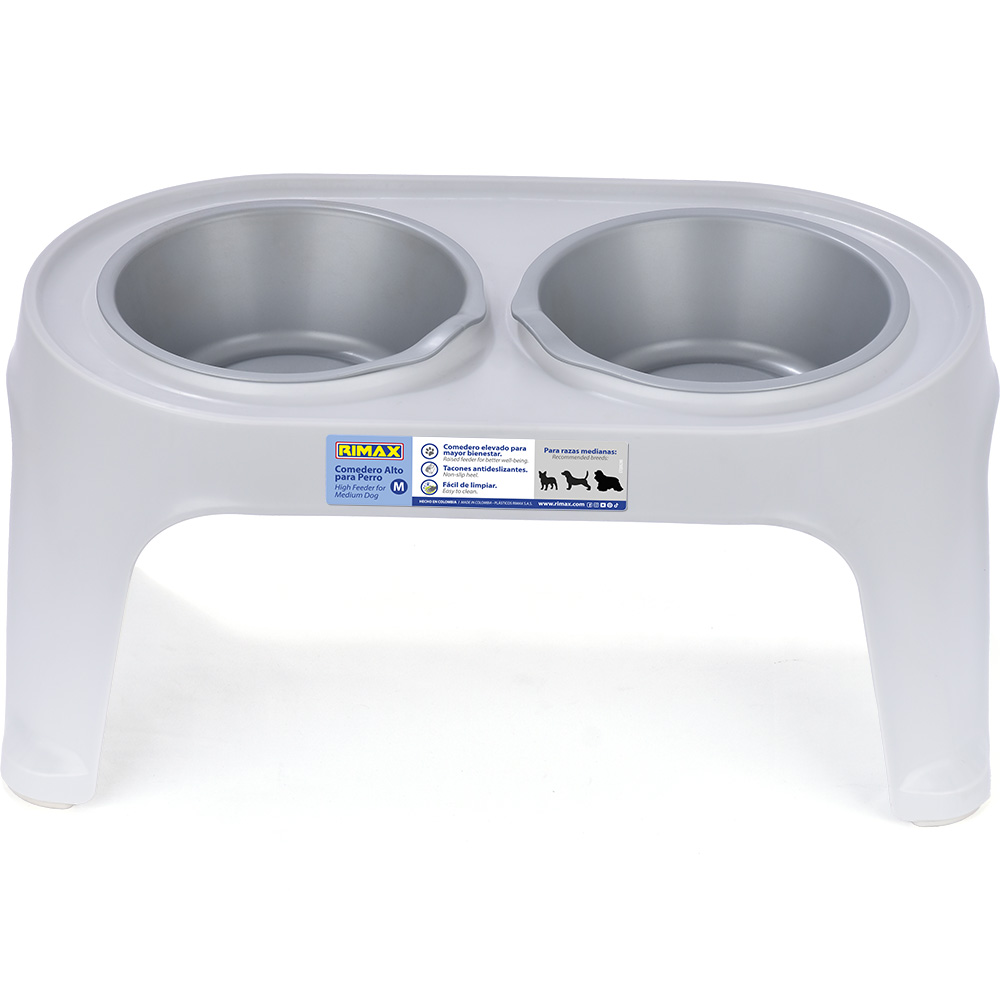 COMEDOR PARA PERROS PEQUEÑO GRIS RIMAX (13823)