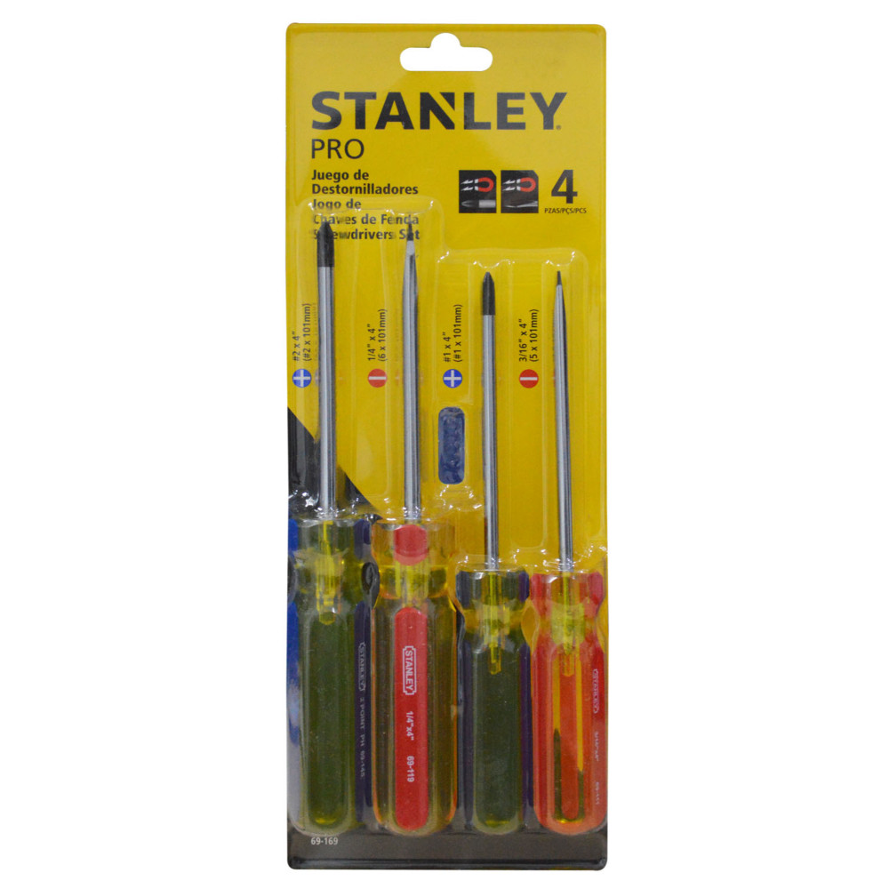 DESTORNILLADOR STANLEY PRO X 4 (JUEGO) (69-169)(STHT69169)