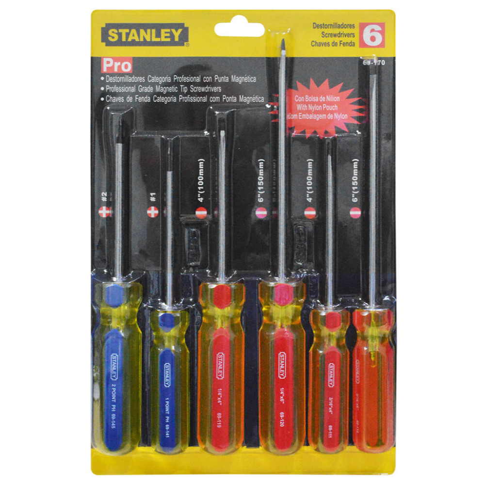 DESTORNILLADOR STANLEY PRO X 6 (JUEGO) (STHT69170)