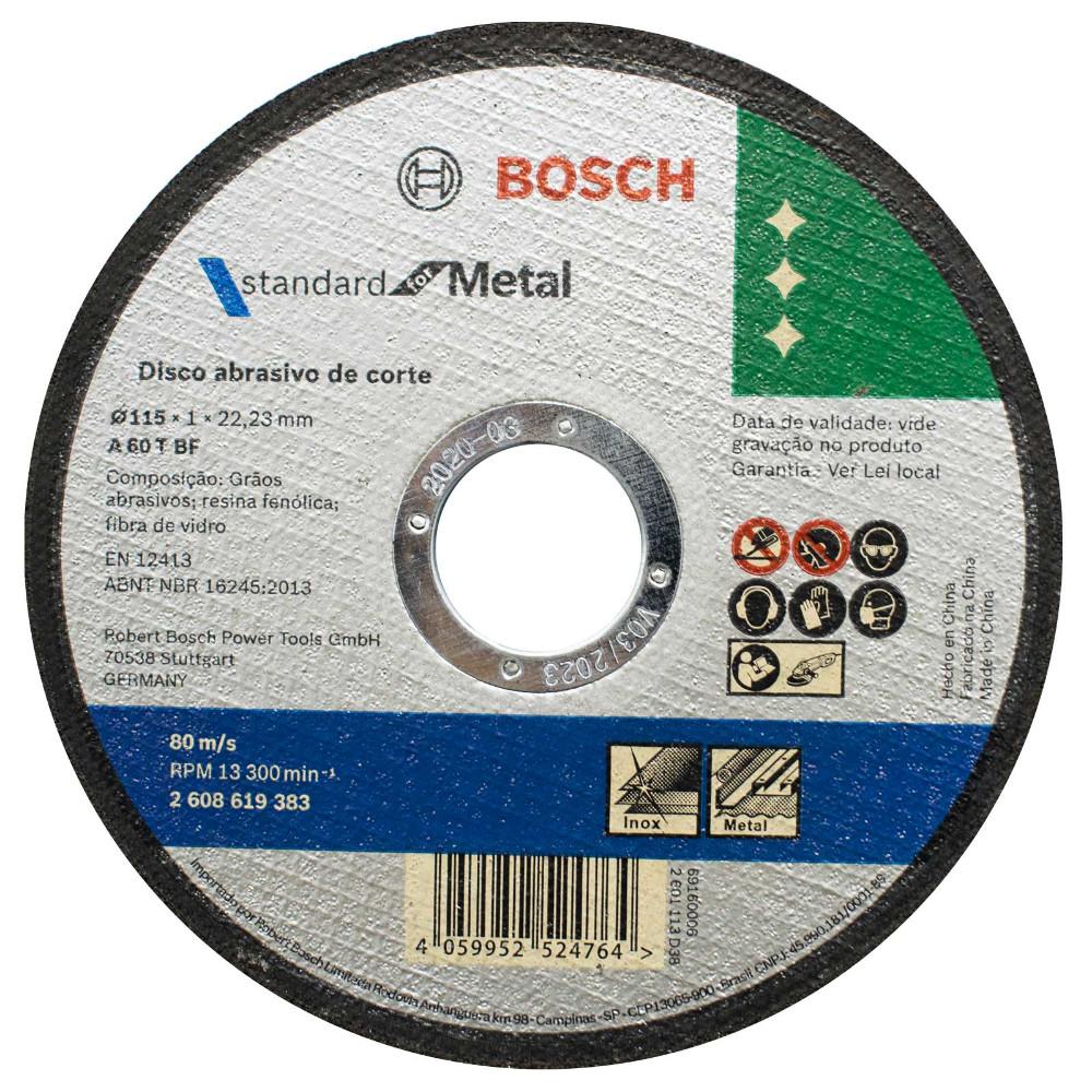 DISCO BOSCH CORTE METAL 4 1/2 PLANO (4 1/2X1.0X7/8) (2608619383000)