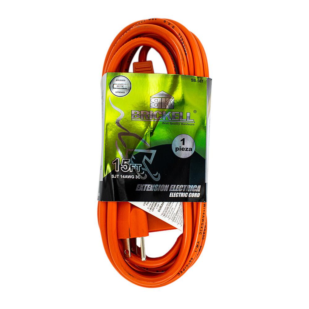 EXTENSION NARANJA 15FT CON TOMA X 3 BRICKELL (SB-587)