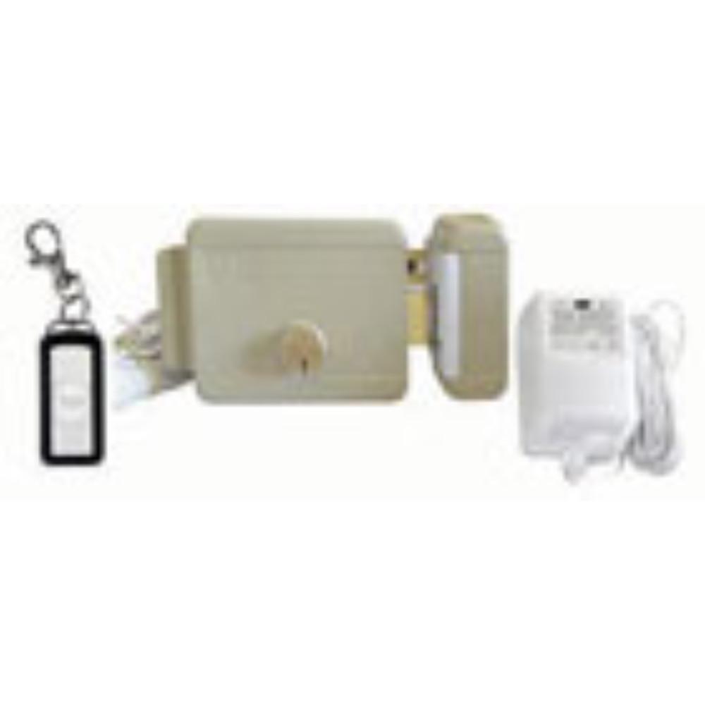 KIT CERRADURA ELECTRICA YALE 60MM DER 12V METAL Y MADERA CON CONTROL REMOTO (10790)