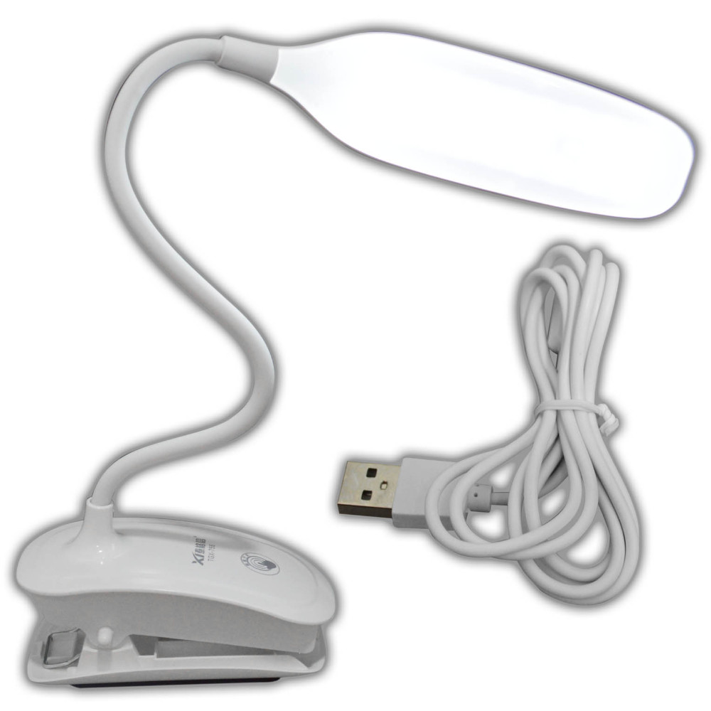 LAMPARA PARA ESCRITORIO LED RECARGABLE PINZA LUZ DIA FINA DIMERIZABLE (TGX-755) (HT80349)