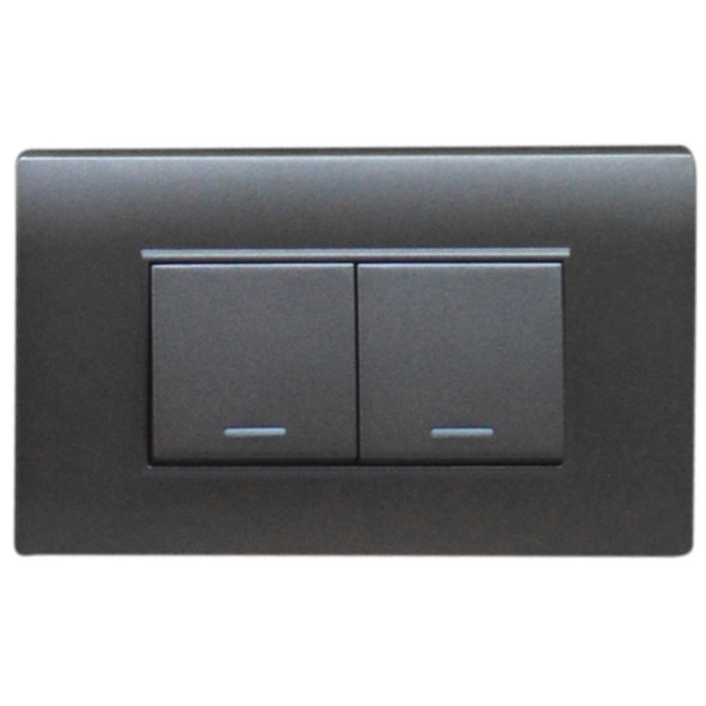 LINEA BK PLUS GRIS INCRUSTAR SWICHE DOBLE CONMUTABLE 110-220 (118K-02-3W-FMGRY) (HT20703)
