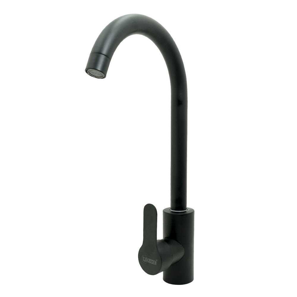 LLAVE LAVAPLATOS ACERO INOXIDABLE REDONDA         NEGRA UDUKE (HT2048)