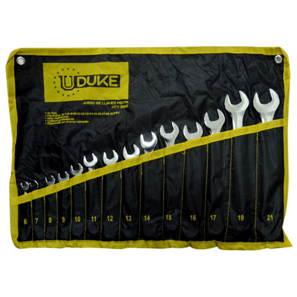 LLAVE MIXTA JUEGO X 14 PCS (6-21 MM) CR/V UDUKE (HTY0032)