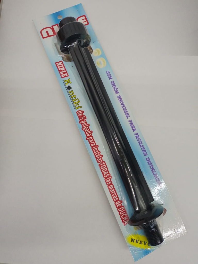 NIPLE PLASTICO KONTIKI CON UNIVERSAL NEGRO  (K-052N)