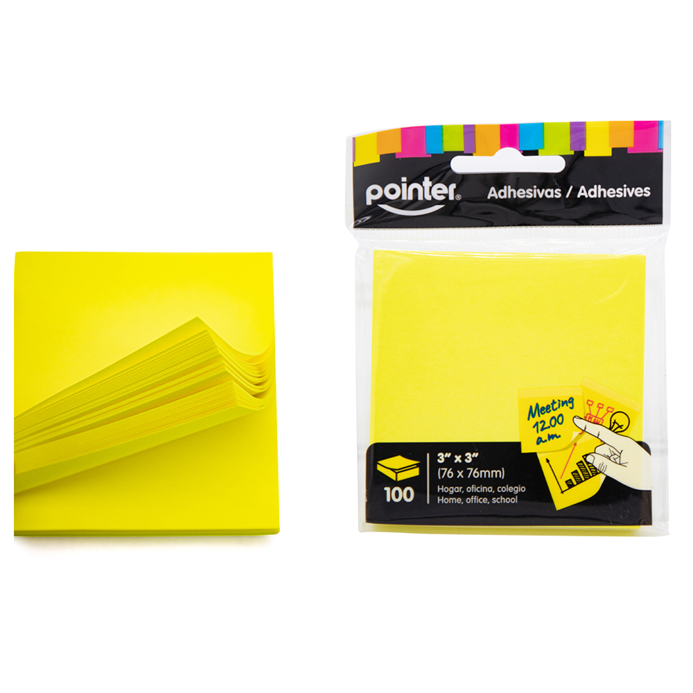 NOTAS ADHESIVAS 3X3 POINTER AMARILLO INTENSO