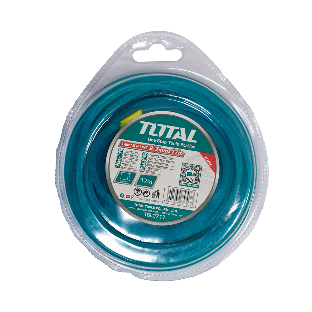 NYLON GUADAÑADORA CUADRADO 2,7MM X 17M TOTAL (TSL2717)