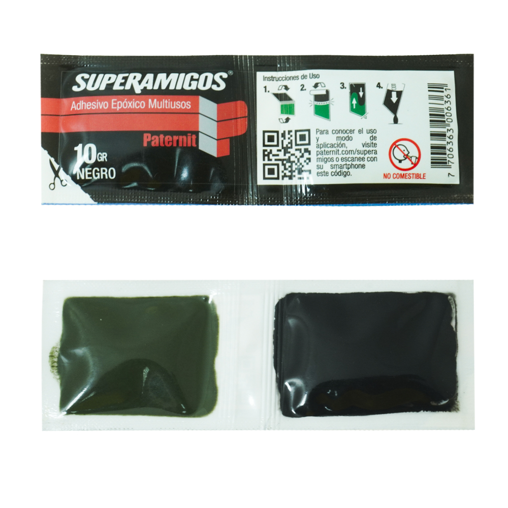 PEGATANQUE SUPERAMIGOS EPOXI NEGRO 10GRMS SACHET (PATERNIT)