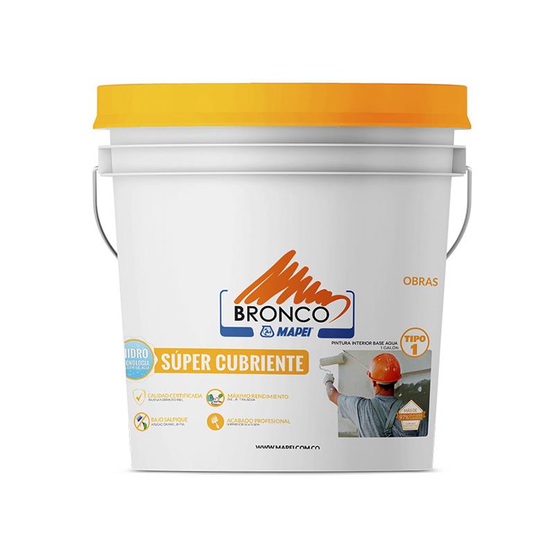 PINTURA VINILO SUPER CUBRIENTE CUÑETE BLANCO TIPO 1 BRONCO (4BK4300019)