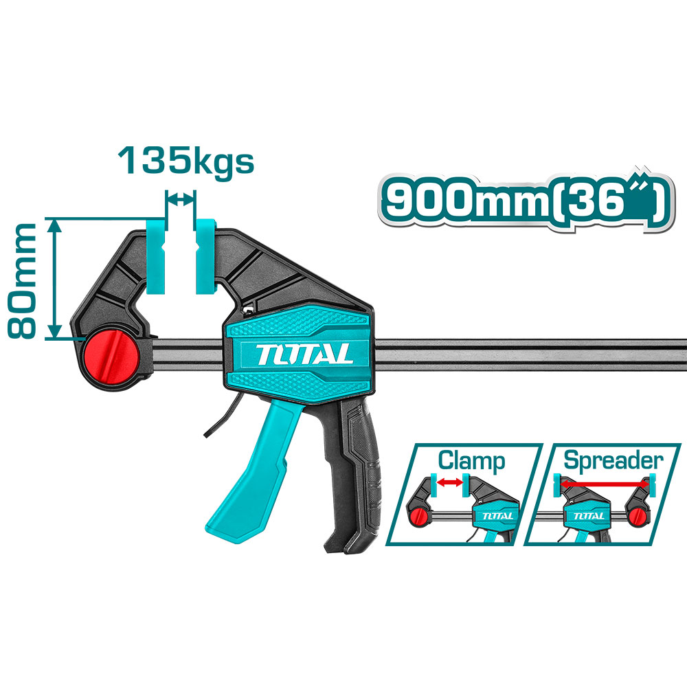 PRENSA SARGENTO DE BARRA 80 X 900 MM 36" INDUSTRIAL TOTAL (THT1346803)