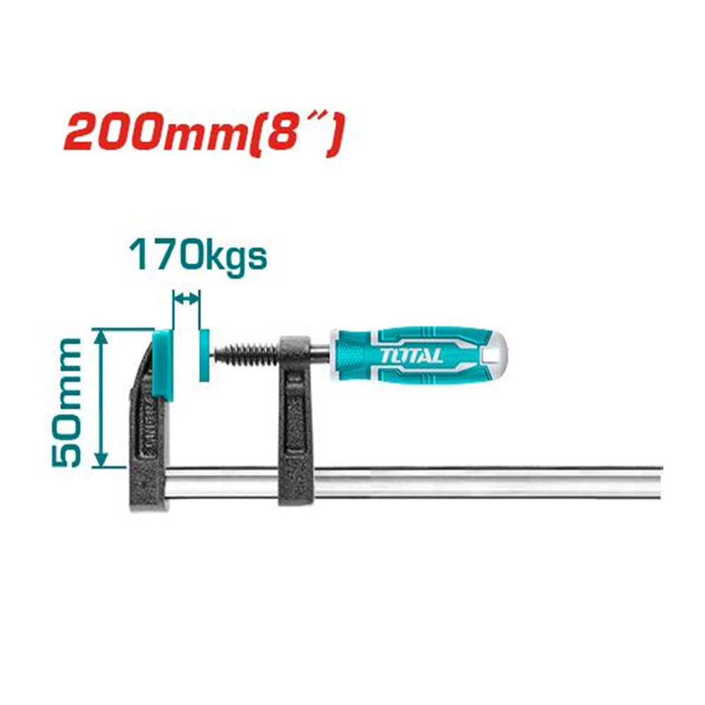 PRENSA SARGENTO EN F 50X200MM INDUSTRIAL GRADUABLE TOTAL (THT1320502)
