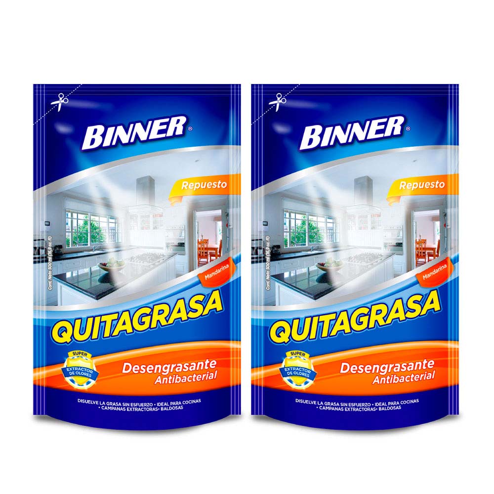 QUITAGRASA MANDARINA DOYPACK 500ML X 2 UNDS. PROMOCION (205651)