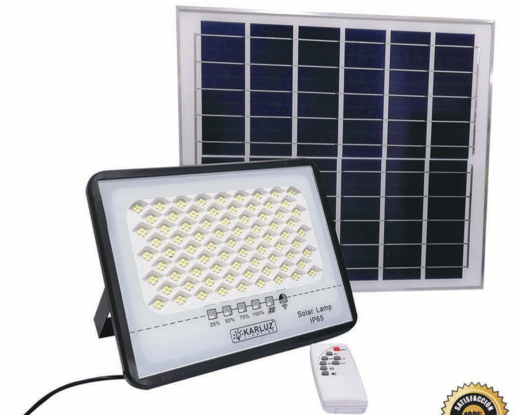REFLECTOR LED 100W 3.2V LUZ DIA + PANEL SOLAR (IP65) (6500K)(KL-2906)
