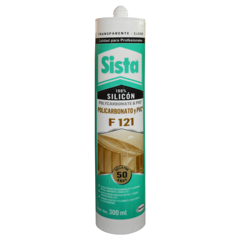 SILICONA TUBO SISTA POLICARBONATO Y PVC TRASPARENTE 300 ML(F121) (1916539)
