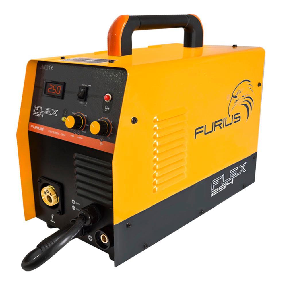 SOLDADOR INVERSOR FURIUS MULTIPROCESO 110/220V 250AMP MIG-MAG-FLUX CORED-MMA TIG LIFT ARC (FW255P)