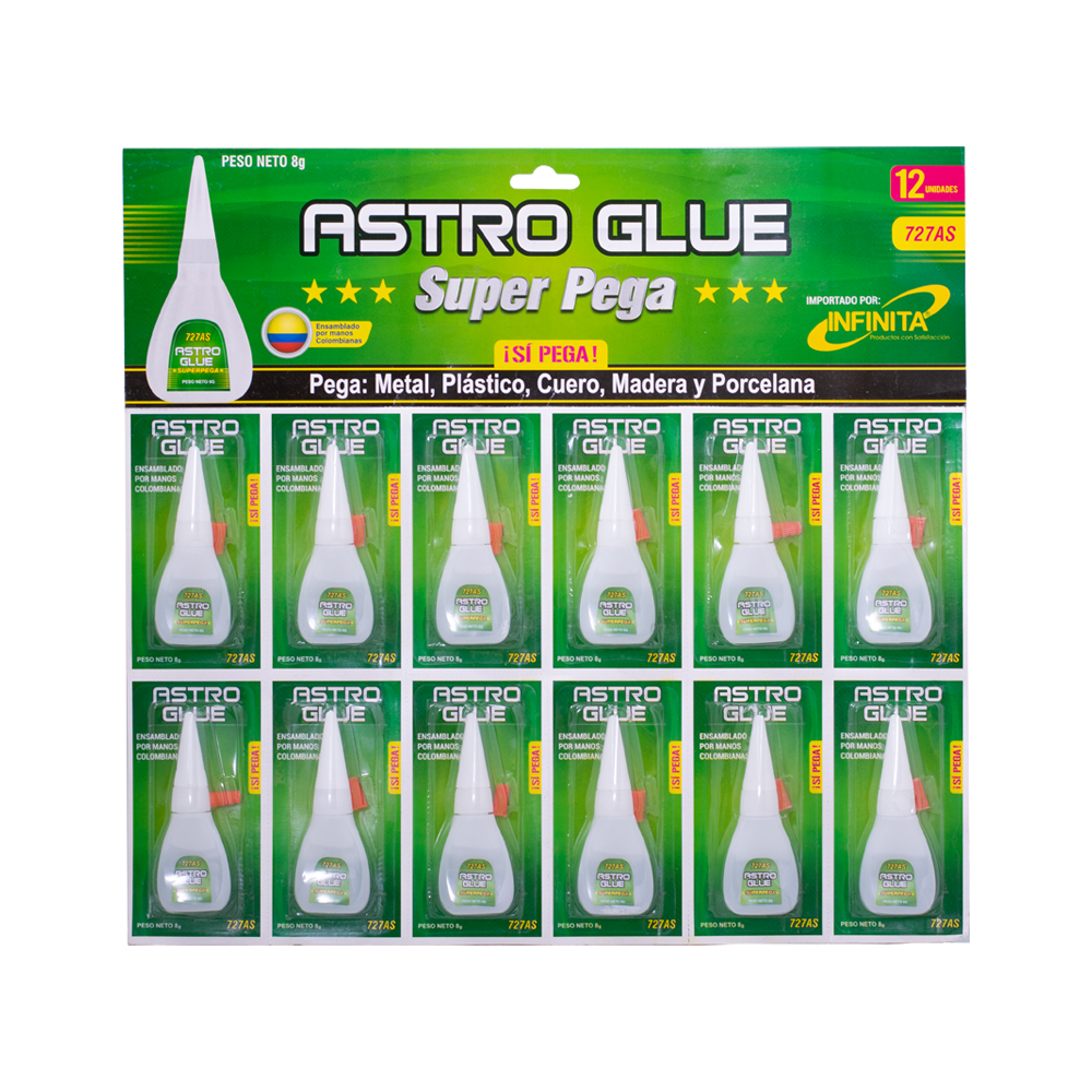SUPER PEGA ASTRO GLUE CARTON X 12 PCS (8 GRS) 727AS