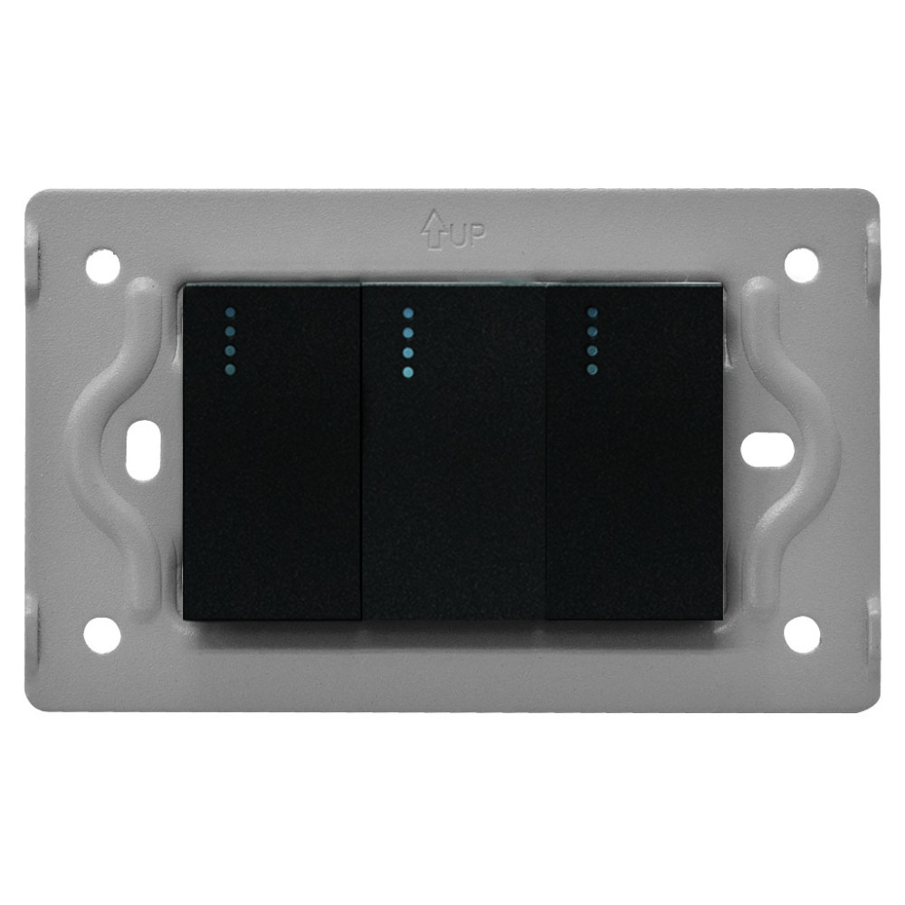 SWICHE TRIPLE LUXOR NEGRA INTERCAMBIABLE SIN TAPA DUKE ENERGY (V17-009)