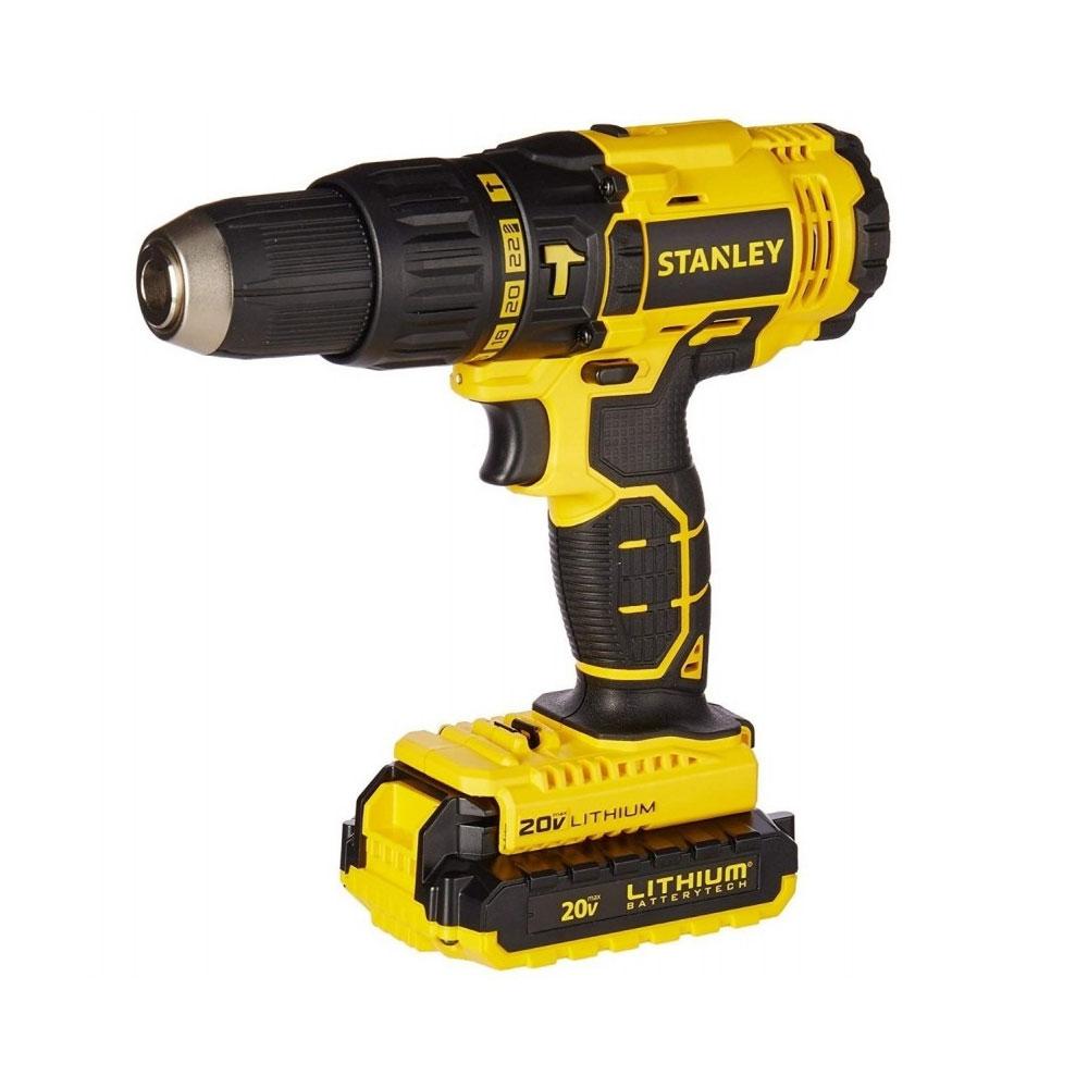 TALADRO ATORNILLADOR RECARGABLE STANLEY 2 BATERIAS 1/2  20V SIN ESCOBILLAS (SBD710C2K-B3) MALETA PLASTICA