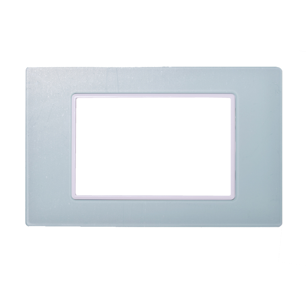 TAPA LUXOR PLATA CRISTAL ACRILICA CUADRADA BORDE CROMADO (V10-02AP)