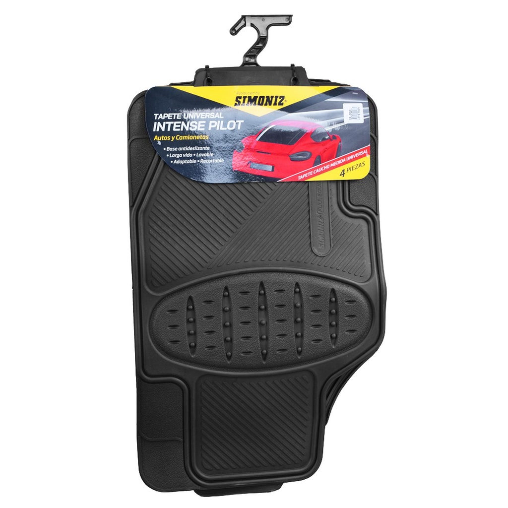 TAPETE PVC UNIVERSAL NEGRO 4PZ SIMONIZ (203848)