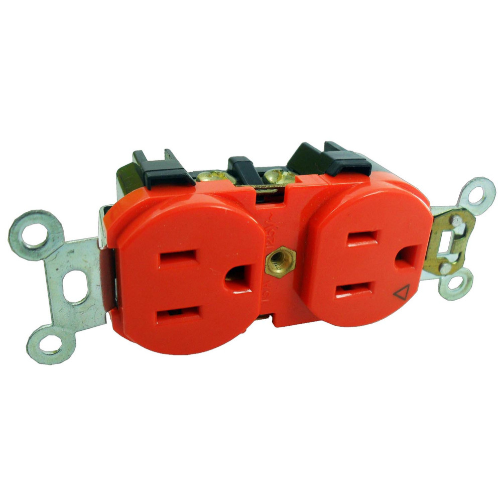 TOMA DOBLE T/L NARANJA HOSPITALARIO UDUKE (RETIE-FL) (HJ-5262)(HT20377)