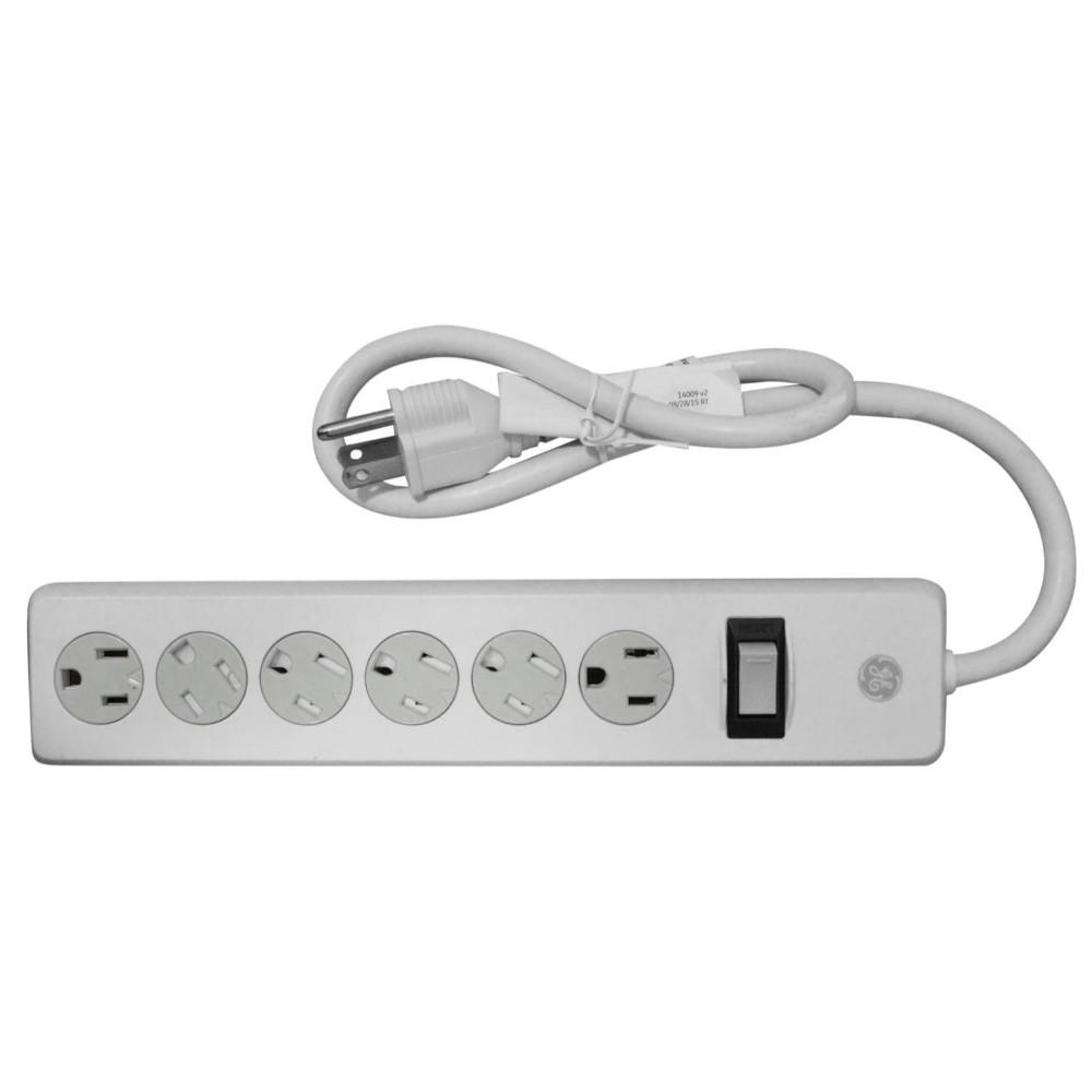 TOMA MULTIPLE X 6 CON SUPRESOR DE PICOS PROTECCION 450 JOULES GENERAL ELECTRIC CABLE 60 CMS (GE33656)