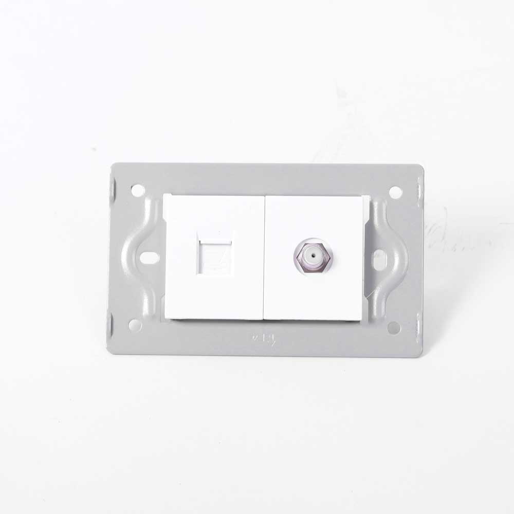 TOMA TELEFONO + TV LUXOR BLANCA INTERCAMBIABLE SIN TAPA (V9-036)