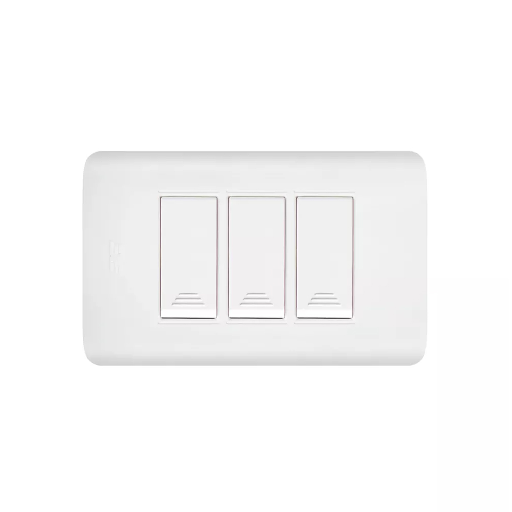 LINEA AVE  BLANCA INCRUSTRAR SWICHE TRIPLE (15013)