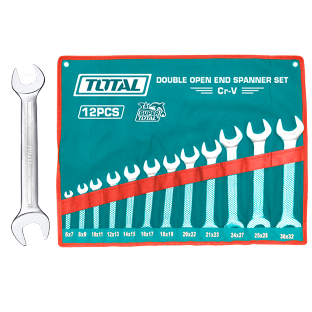 LLAVE BOCA FIJA JUEGO X 12 PZS 6-32MM CRV INDUSTRIAL SUPER TOTAL (THT1023121)