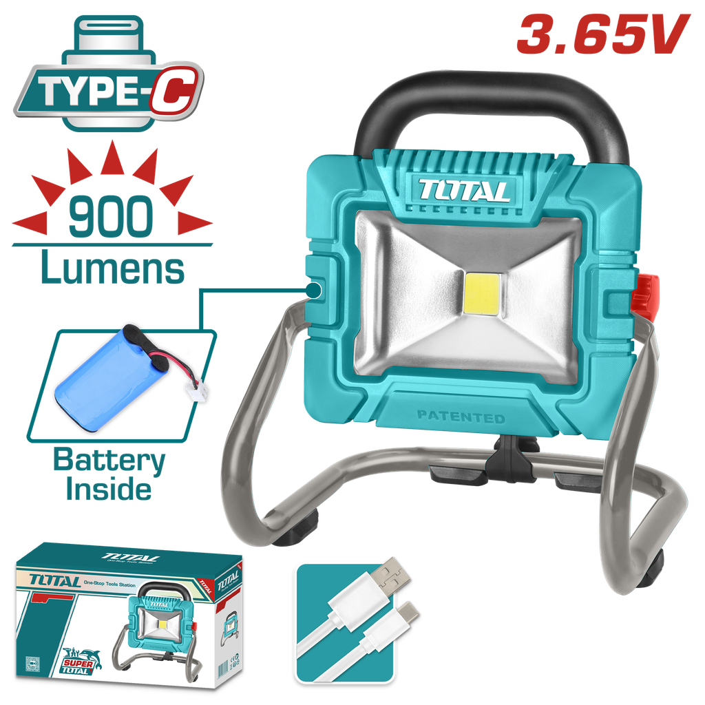 REFLECTOR RECARGABLE 3,7V 900 LUMENES  SUPER TOTAL (TRLF4415)