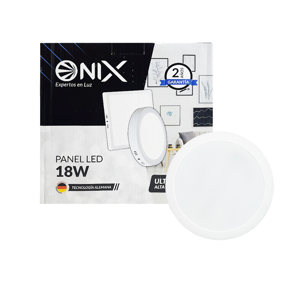 PANEL LED 18W REDONDO INCRUSTAR LUZ DIA ONIX 85-265VAC (6500K) (ZFR532)