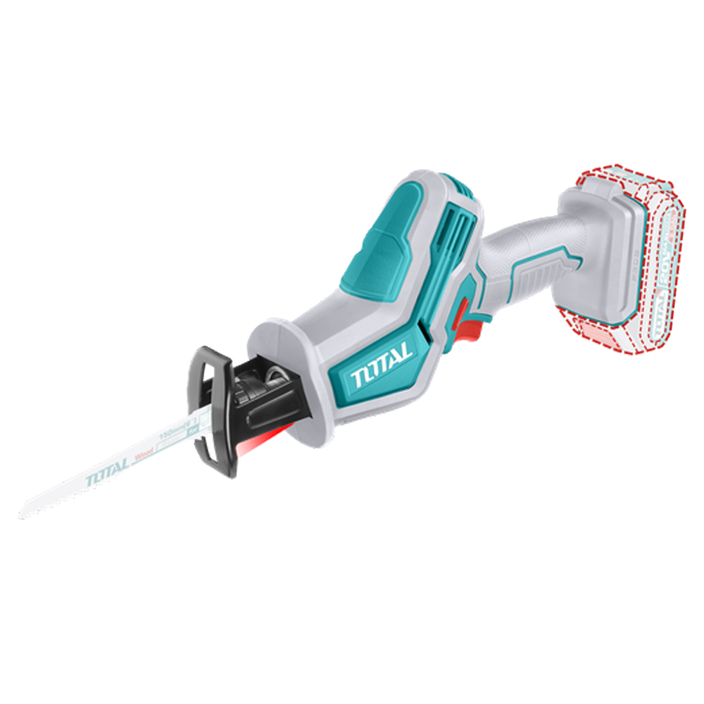 SIERRA SABLE INALAMBRICA 20V  (CAPACIDAD DE CORTE METAL:8MM-MADERA 65MM) BATERIA Y CARGADOR NO INCLUIDO TOTAL (TRSLI6506)