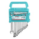 LLAVE MIXTA CON RACHE  8 - 19 MM JUEGO X 12 PZS  INDUSTRIAL SUPER TOTAL (THT102RK0126)