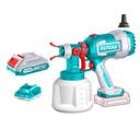 PISTOLA PINTAR INALAMBRICA 800ML 20V INCLUYE BATERIA 20V, CARGADOR, AGUJA DE LIMPIEZA Y DOS BOQUILLAS, TOTAL (UTSGLI20042)