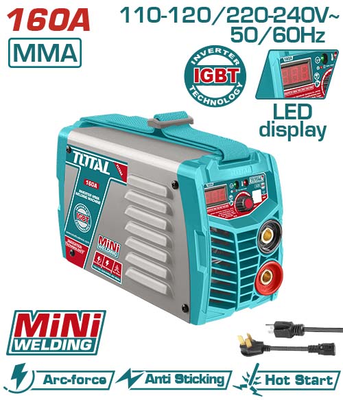SOLDADOR INVERSOR DIGITAL 160A (MMA) 110-220V INDUSTRIAL SUPER TOTAL (UTW21606)
