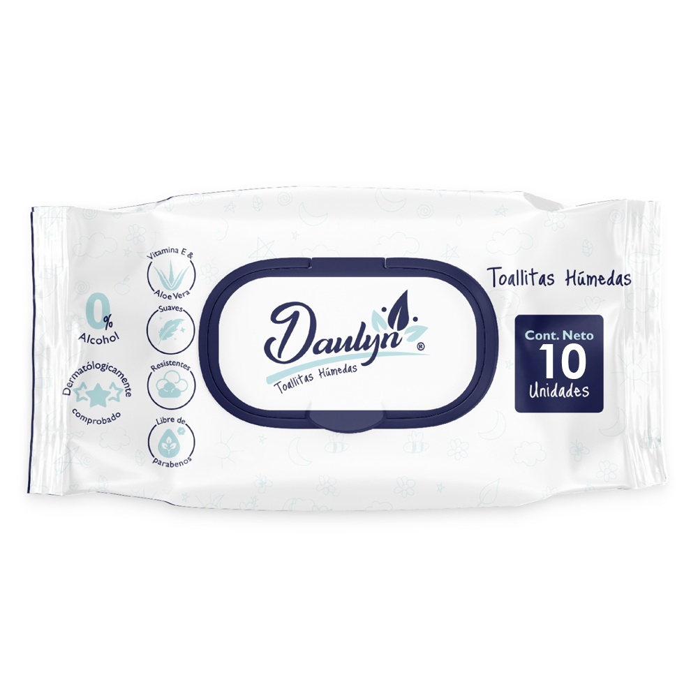 PAÑITOS HUMEDOS DAULYN X 10 UNIDADES