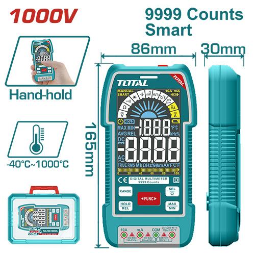 TESTER DIGITAL 1000V 9999 CONTEOS RMS INDUSTRIAL TOTAL (TMT5110004)