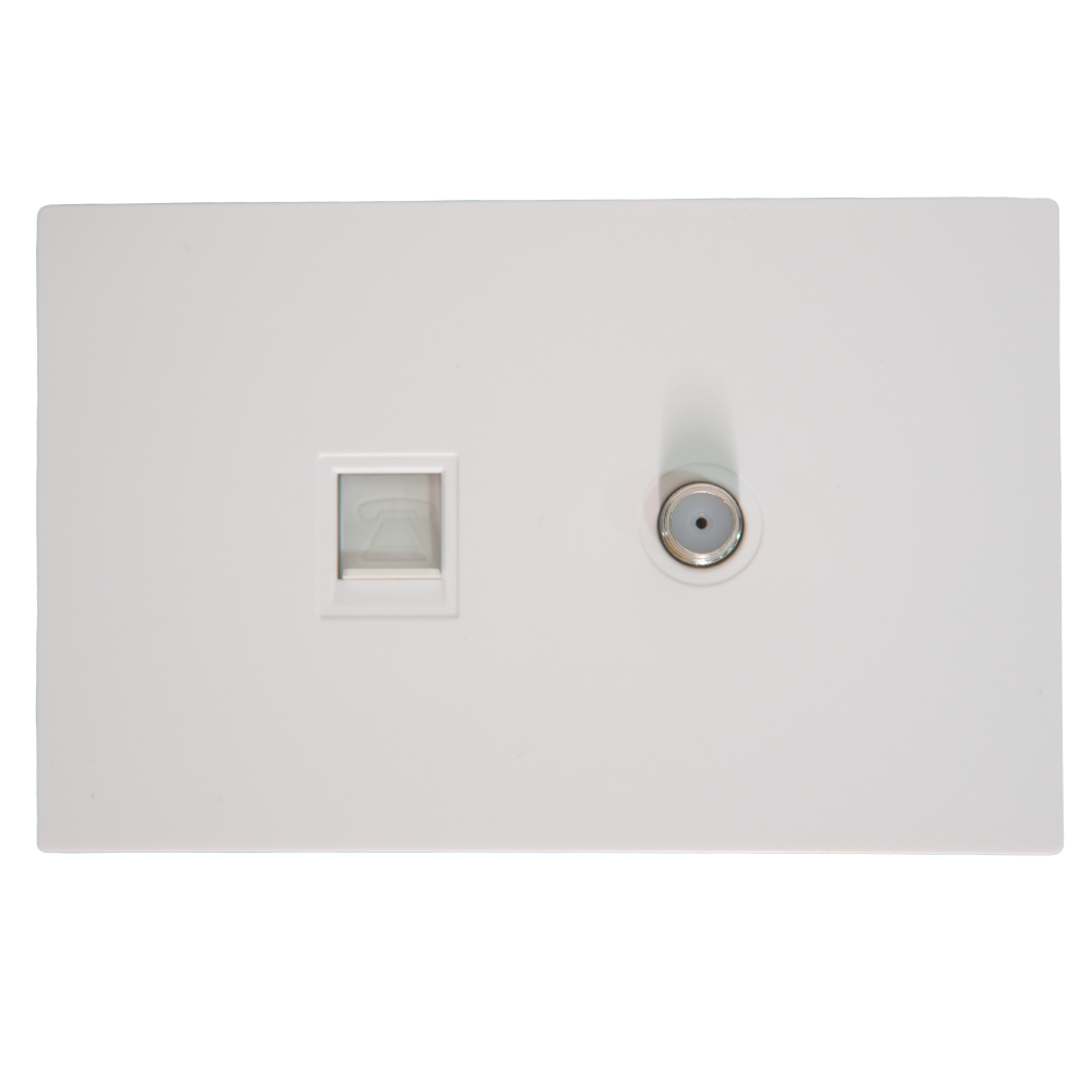 TOMA TELEFONO + TOMA TV TERRA BLANCO UDUKE (V7-036)