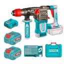 TALADRO INALAMBRICO ROTOMARTILLO 1-1/8" SDS PLUS 42V 4.5 JULES INCLYE  2 BATERIAS 2.5 AH, 1 CARGADOR  Y ACCESORIOS INDUSTRIAL SUPER TOTAL (UTRHLI422882)