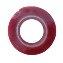 CINTA DOBLE FAZ 1" X 1.5 MTS X 1MM TRANSPARENTE ROJA UDUKE (HT4077)