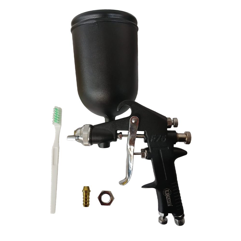 AEROGRAFO UDUKE PROFESIONAL  VASO DE 600 CC PISTOLA F75G NEGRA (HT4083)