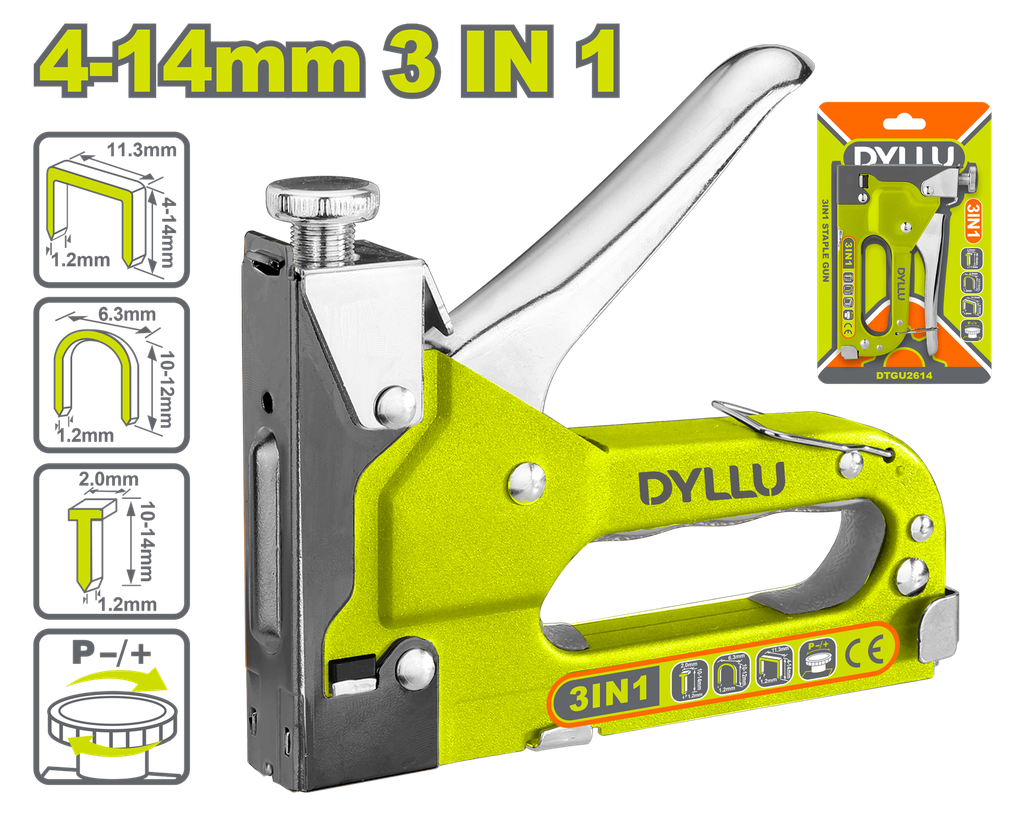 GRAPADORA TAPICERIA 3 EN 1 FUERZA AJUSTABLE (4 - 14 MM)  DYLLU (DTGU2614)