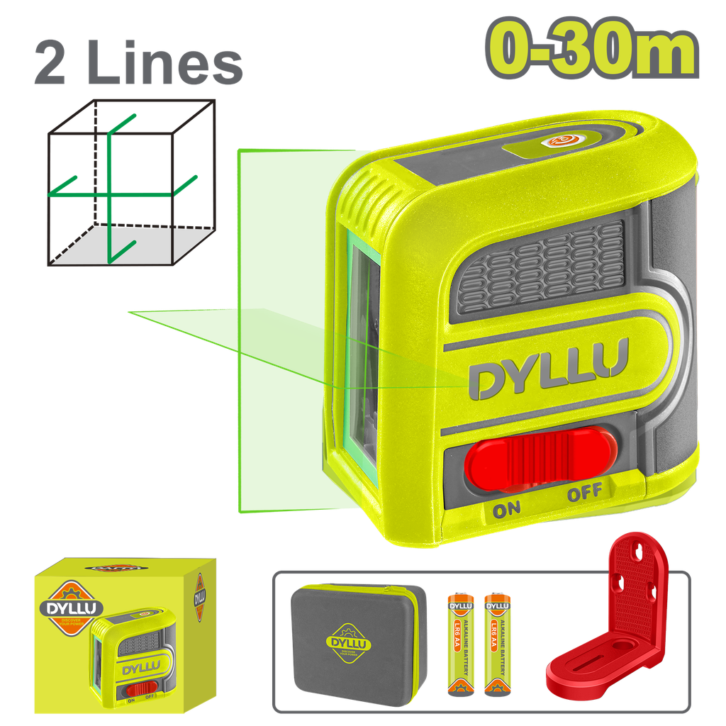 NIVEL LÁSER 0-30M LUZ VERDE DYLLU (DTLE2M03)