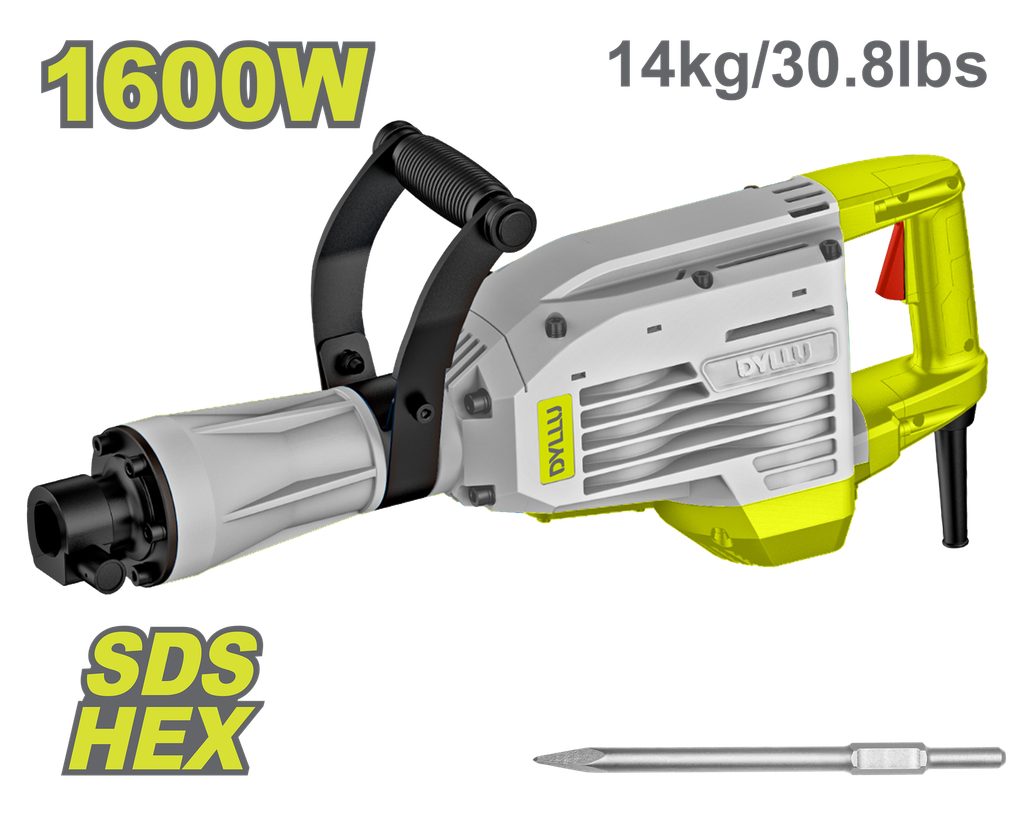 DEMOLEDOR SDS HEX 1600W 45 JOULES INDUSTRIAL  DYLLU (UDTDB1D80)