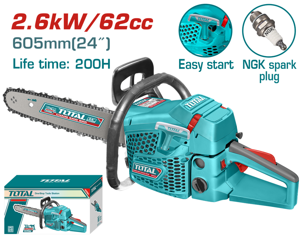 MOTOSIERRA 24" 62CC A GASOLINA TOTAL (TG5602411)