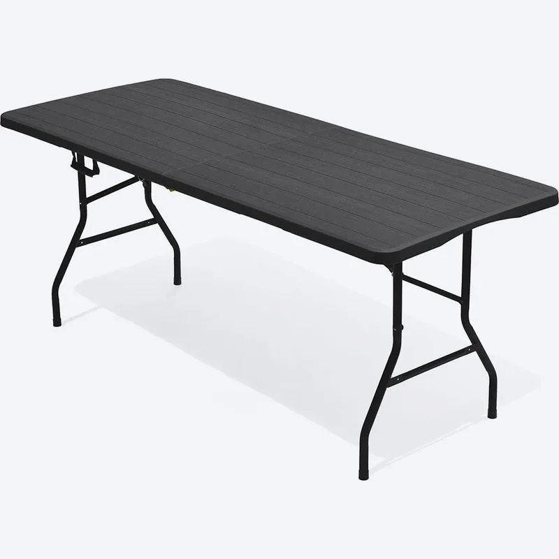 MESA BANQUETERA PLEGABLE NEGRA TIPO MADERA RIMAX (14585)