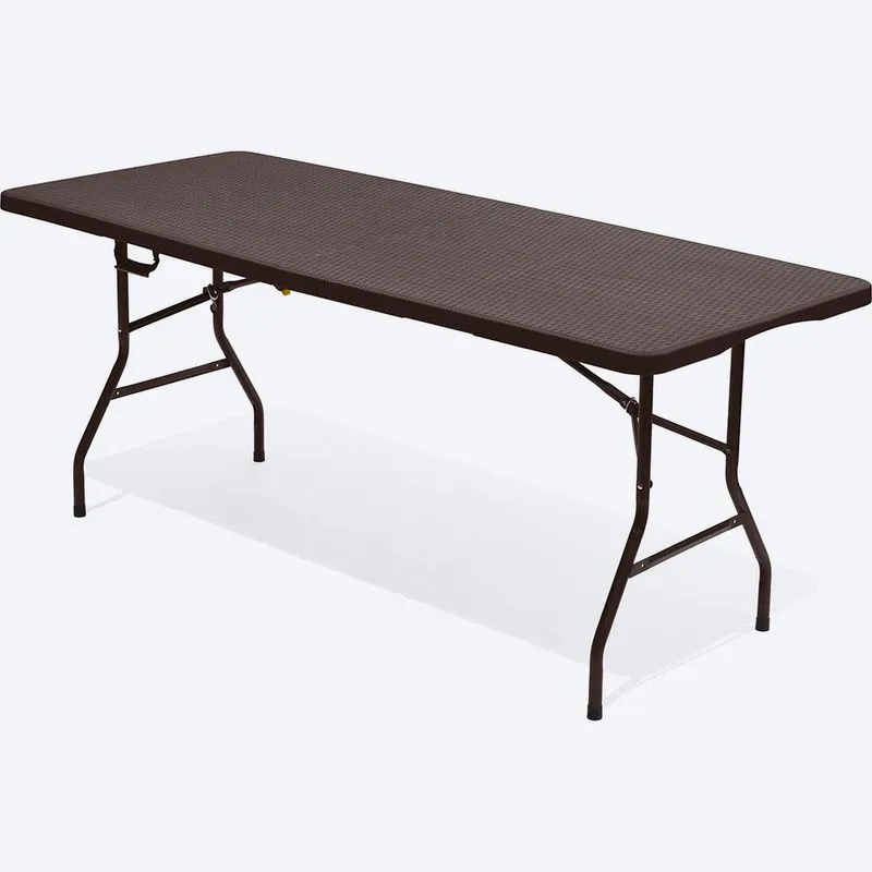 MESA BANQUETERA PLEGABLE MOCCA TIPO RATAN RIMAX (14586)